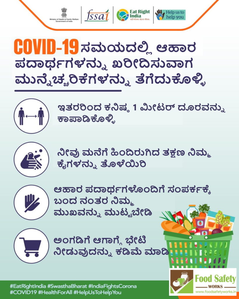 Kannada Posters For Creating Awareness During Covid 19 Food Safety Works